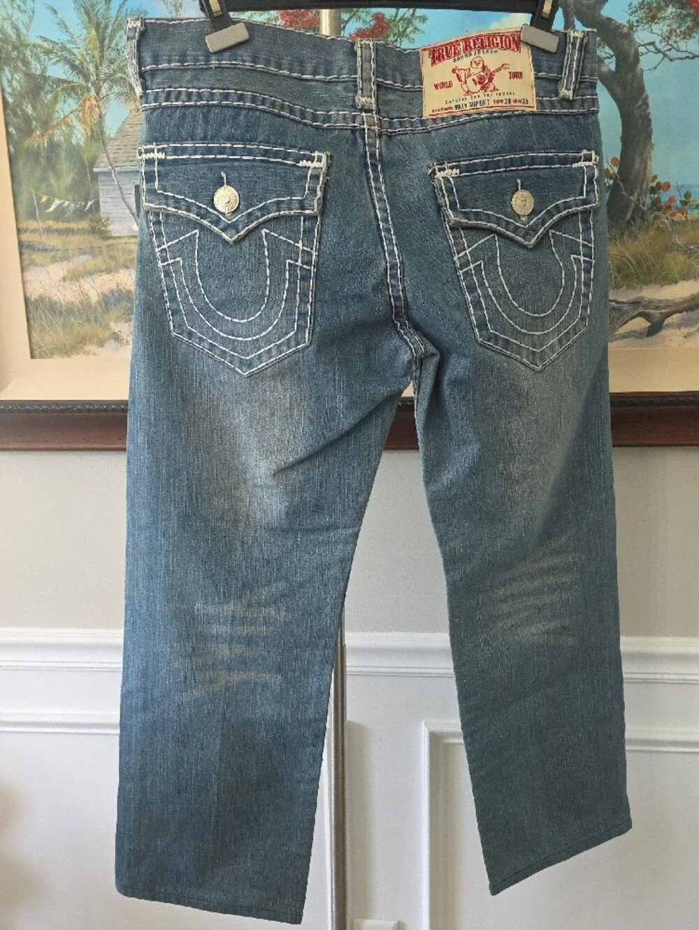 True Religion Relaxed Light Blue Faded Jeans